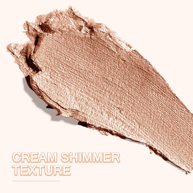 Cream Highlighter Stick, Shimmer Brightener Makeup Stick, Blendable for Women