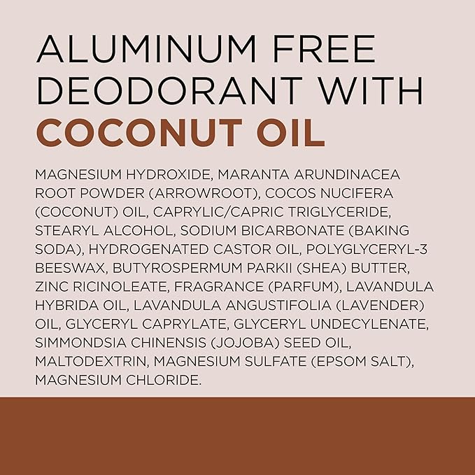 Dr Teal's Aluminum Free Deodorant, Coconut Oil with Essential Oils, 2.65 oz (Pack of 3)