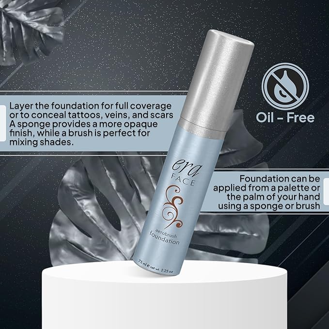 ERA Face spray makeup (R10 - Cocoa, 2.25 oz) - airbrush foundation, everyday, buildable, professional spray on cosmetics by Era Beauty