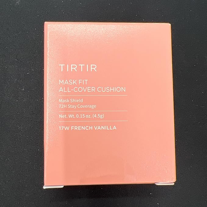 [*Mini Size*] TIRTIR All Cover Pink Cushion | Korean Cushion Foundation, (#17W French Vanilla, 0.15 Fl Oz)