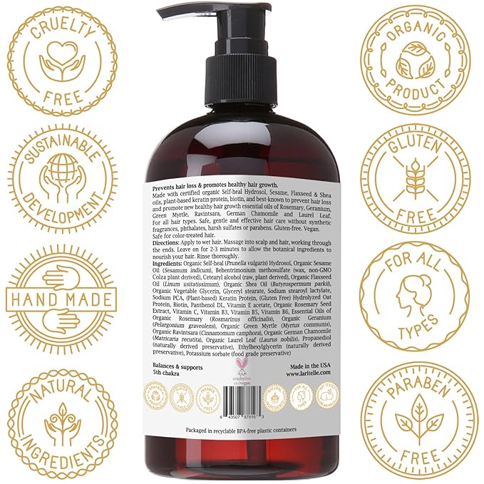 Laritelle Organic Conditioner Silk Velvet 16 oz