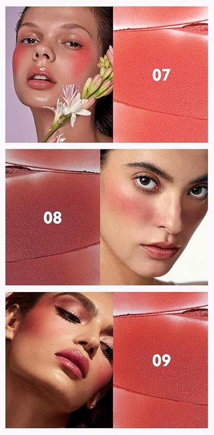 MAEPEOR Cream Blush 9 Color Smooth High-Pigmented Buildable Face Blush Long-Lasting Natural Look Face Blush for Cheeks (Color 09)