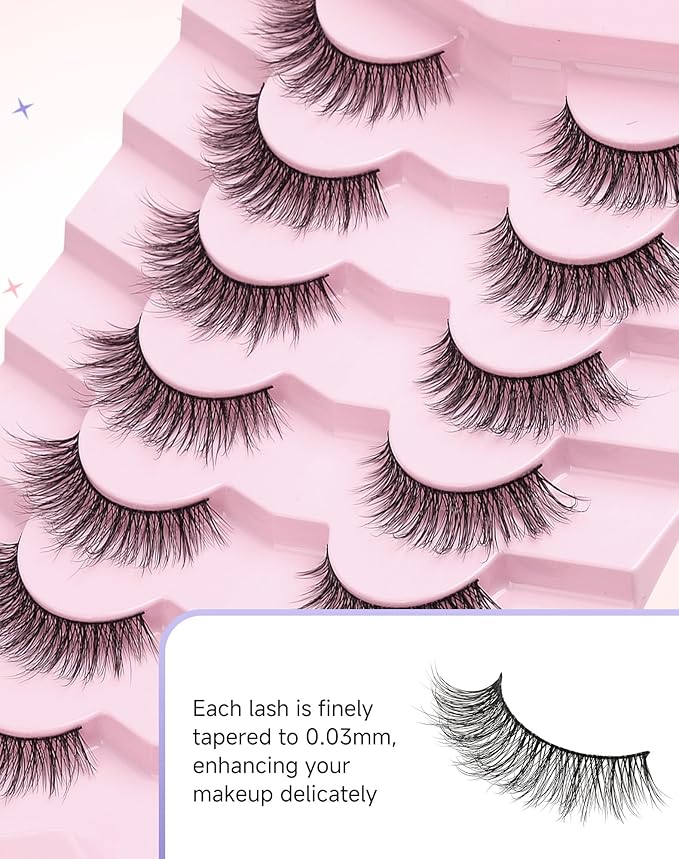 False Eyelashes Natural Wispy Lashes Fluffy Fake Lashes Flared-07