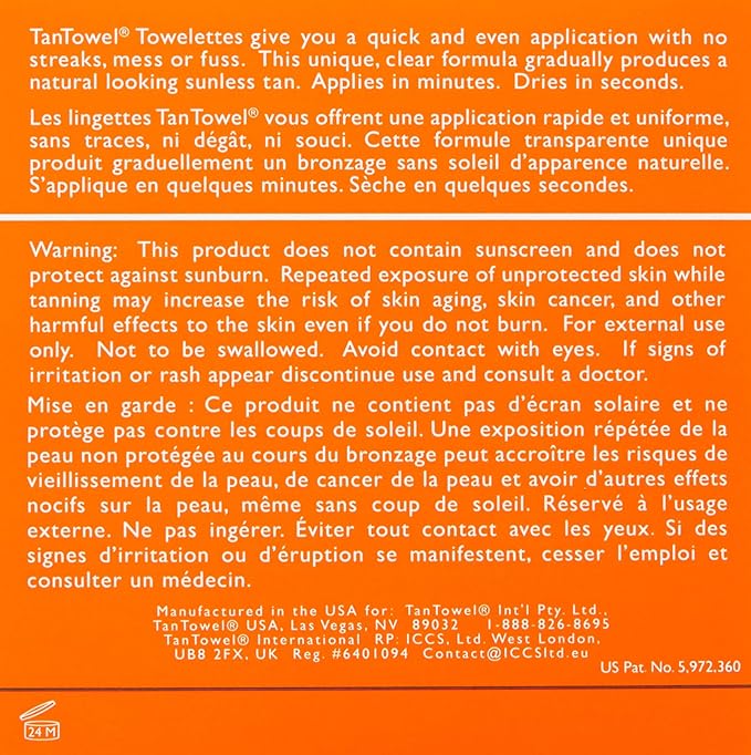 TanTowel Full Body Tan Towelettes - 5 Pack, Dark, 0.5 Fl Oz (Pack of 5)