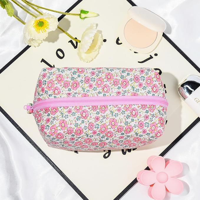 Soidram pink makeup bag floral