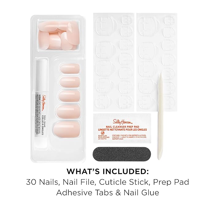 Sally Hansen Salon Effects Perfect Press-On Nails | Oval Shape | Easy to Apply, Non-Damaging | 30 Nails, Nail Glue, Adhesive Tabs, File | Ombre-Lievable
