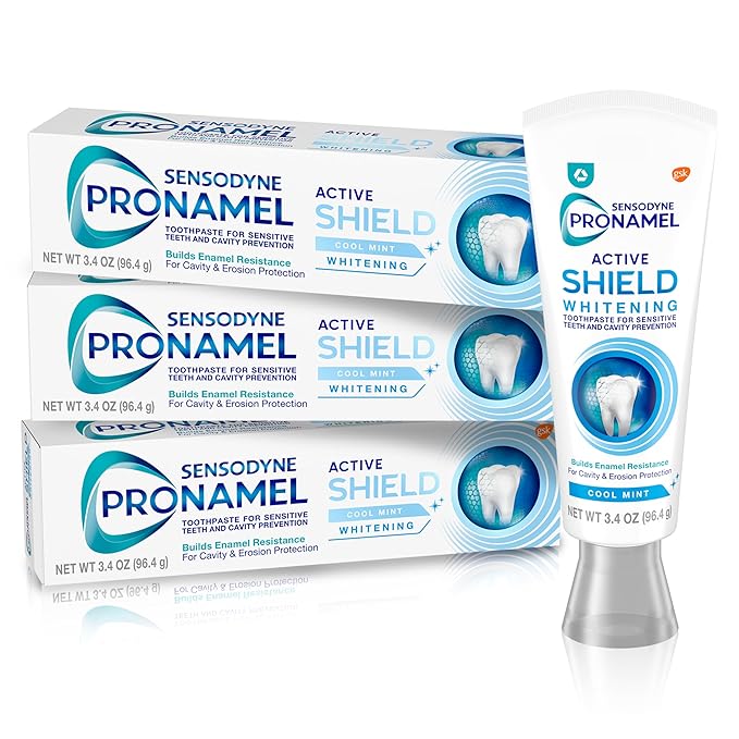 Sensodyne Pronamel Active Shield Whitening Enamel Toothpaste, Cool Mint - 3.4 Ounces x 3