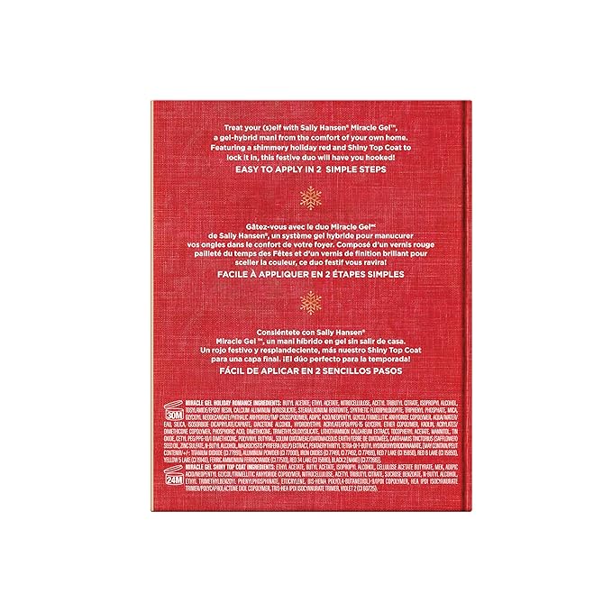 Sally Hansen Miracle Gel, Holiday Duo, Quick Dry, Long Lasting, Opaque, Shimmery Duo Pack Nail Polishes