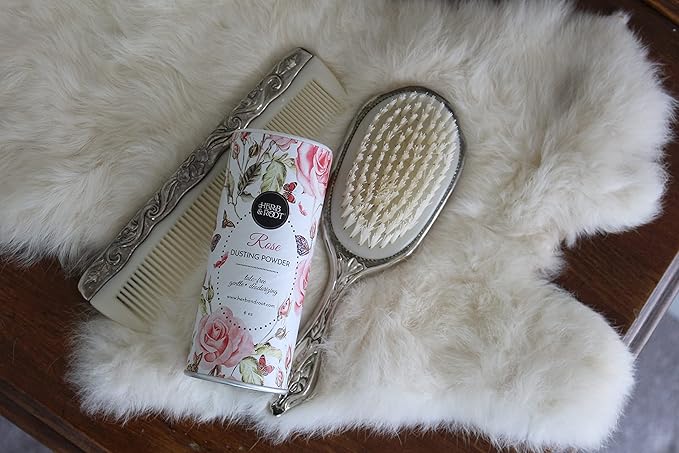 Herb & Root Rose Scented Talc-Free Dusting Powder for Women: Anti-Chafing Body Powder with Arrowroot and Oats, 6 oz