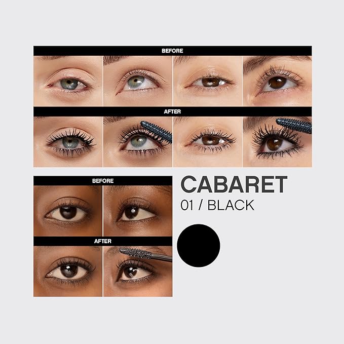 Vivienne Sabó Classic Mascara Cabaret – Volume and Length Tubing Mascara for Defined Everyday Lashes, Clean, Smudge-Resistant, Cruelty-Free, Blackest Black, Made in Italy, 0.3 fl oz