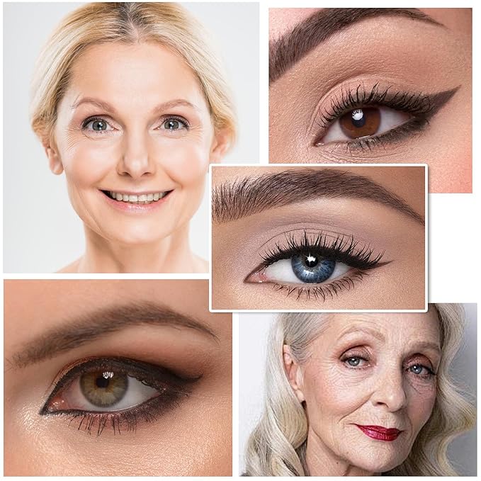 Erinde Brown Gel Eyeliner for Mature Women - Waterproof Smudge-proof Eye Liner Pencil, Gel Cream Matte Texture, Built-in Sharpener, Long Lasting Precision Waterline Eyeliner for Older Women