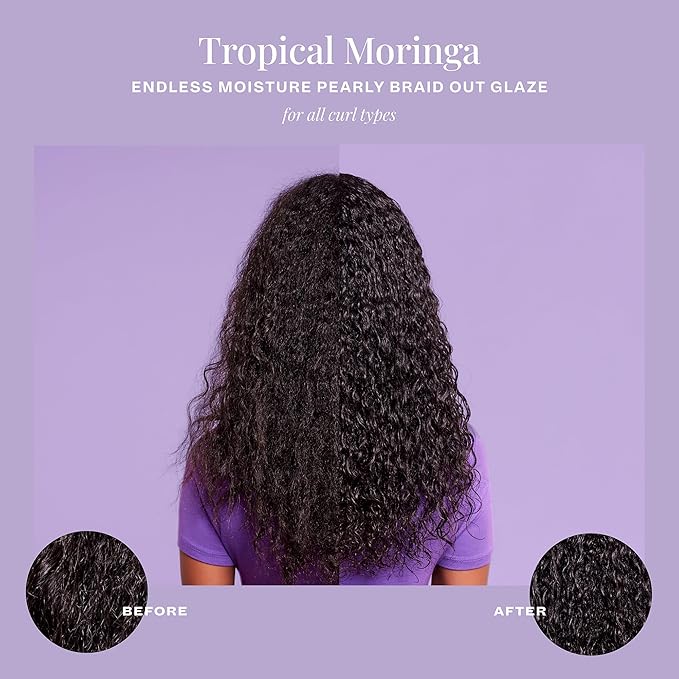 The Mane Choice Tropical Moringa Sweet Oil & Honey Endless Moisture Braid-Out Hair Glaze, Twist & Braid Cream Gel w/Flexible Hold for Hair Definition & Strength, Helps Reduce Frizz & Breakage, 12 Oz