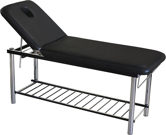 SKINACT Metal Frame Edition of Smart Massage/Facial Bed & Table +600lbs Black (Heavy Duty)