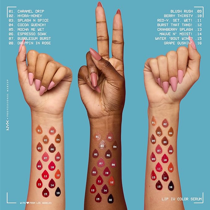 NYX Professional Makeup Lip IV Hydrating Glossy Lip Stain with 12HR Hydration - Splash N Spice (Brown)