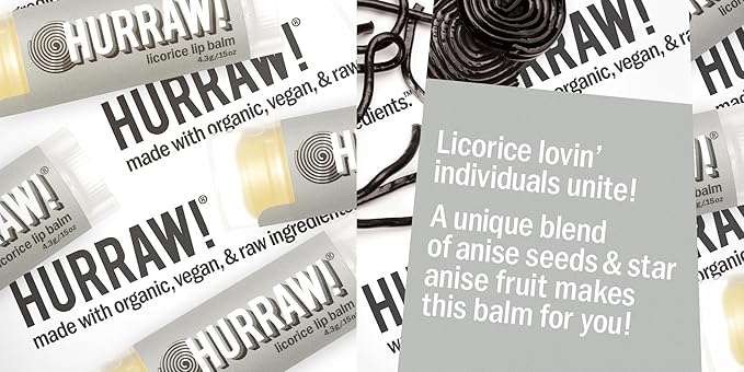 Hurraw! Licorice Lip Balm, 2 Pack: Palm