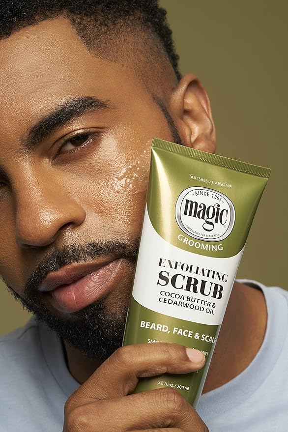 Softsheen-Carson Magic Shaving Beard Grooming Kit for Men with Cedarwood Oil, Includes Beard Butter, Scrub and Cleanser, Gift Set for Facial Hair Care,1 kit