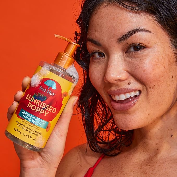 Tree Hut Sunkissed Poppy Serum Infused Hand Wash, Nourish & Hydrate Hands with Strengthening Skin Care, Long Lasting Scent, Cleanse & Lock in Moisture, 11 fl oz.