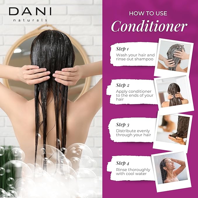 DANI Naturals Conditioner – Passion Fruit, Nourishing & Hydrating for All Hair Types, Promotes Healthy Scalp & Hair Follicles, Vegan & Color-Safe, 12 oz