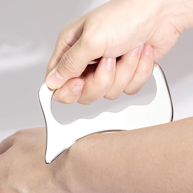 Gua sha Tool gua sha Stainless Steel iastm Tool Gussha Massage Tool Muscle Scraping Tool for Soft Tissue Therapy and Reduce Arms,Back, Legs, Neck Muscle Pain(DAOSHANB)…………