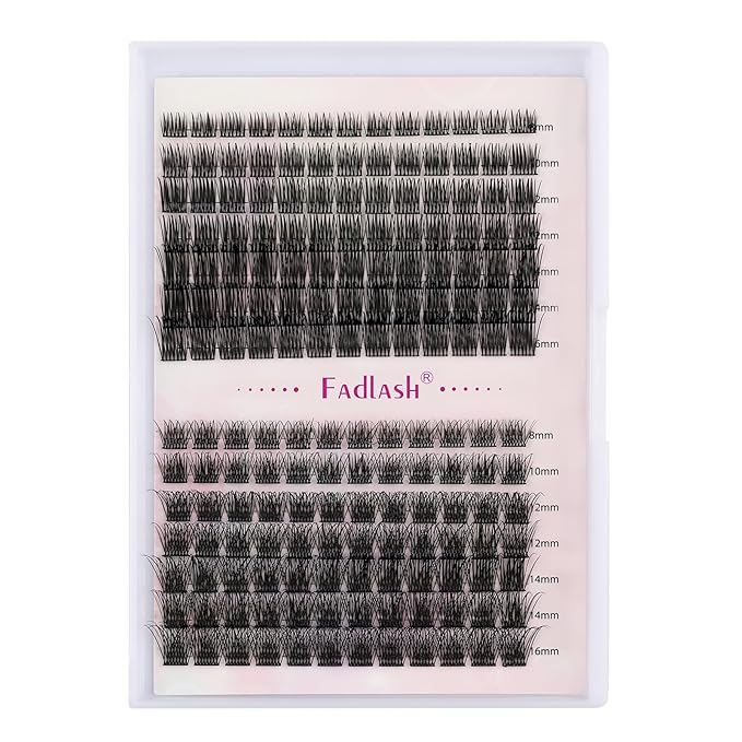 Lash Clusters DIY Eyelash Extensions 175 Clusters Lashes D Curl 0.07 Natural Individual Lash Extensions Mixed Tray False Eyelashes Soft & Strong Thin Band DIY at Home (F24+F25-0.07D, 8-16mm)