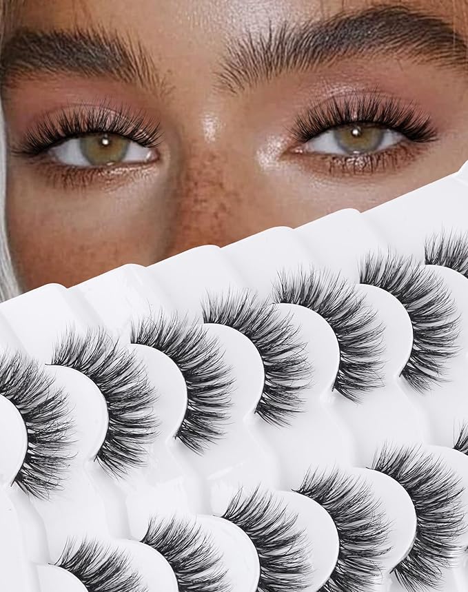 Cat Eye Lashes Volume Fluffy Mink Eyelashes Natural Wispy False Eyelashes 7 Pairs Date-289
