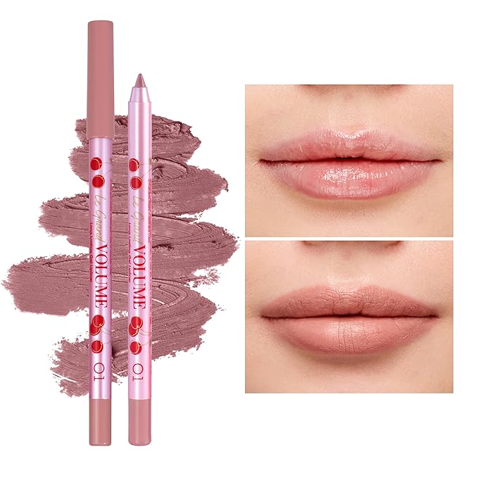 Vivienne Sabó Gel Lipliner Le Grand Volume – Long-Lasting Smudge-Proof Lip Liner & All-Over Lip Color, Creamy Precision Formula, Hydrating & Comfortable Wear, 01 Light Nude