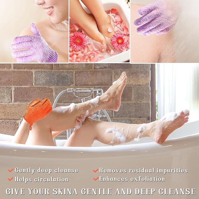 Bath gloves,16 pcs exfoliating bath