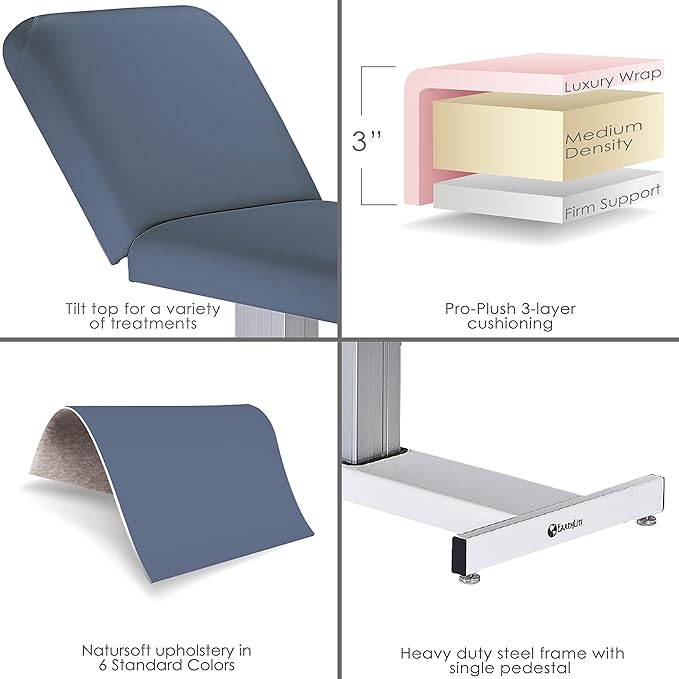 EARTHLITE Electric Massage Table EVEREST – Ultra-Comfortable Electric Lift Table, Hands-Free Foot Control, UL listed, Different Sizes & Colors (28", 30" or 32" x 73")