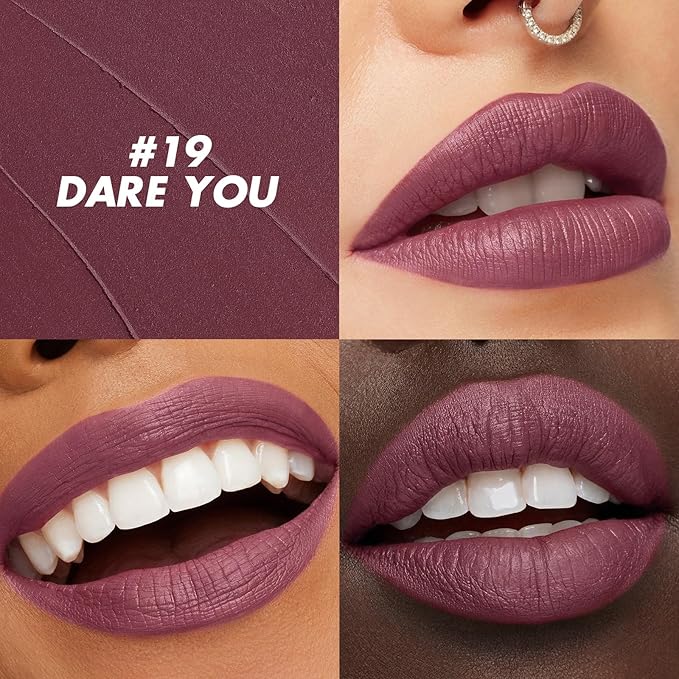 FOCALLURE Ultra Chic Matte Lipstick,Rich Vitamin E Lip Crayon,Lightweight Matte Color without Drying or Fading,Long Lasting Waterproof Lips Makeup,DARE YOU