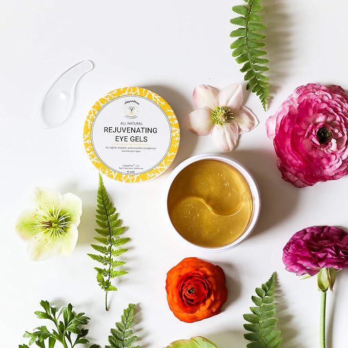 Doppeltree All Natural Caffeine Under Eye Patches & Hydrogel Masks (60 Pads) - Anti Aging Treatment for Crow Feet, Puffiness, Wrinkles, Dark Circles- Formulated in San Francisco