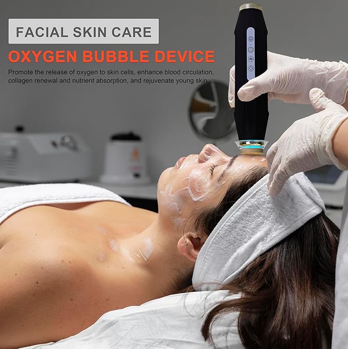Elitzia CO₂ Oxygen Bubble Facial Device with 7-Color LED - Portable Oxygenating Bubble Skin Care Device for Hydration & Pore Care, Rechargeable Home Spa System - ETOB01