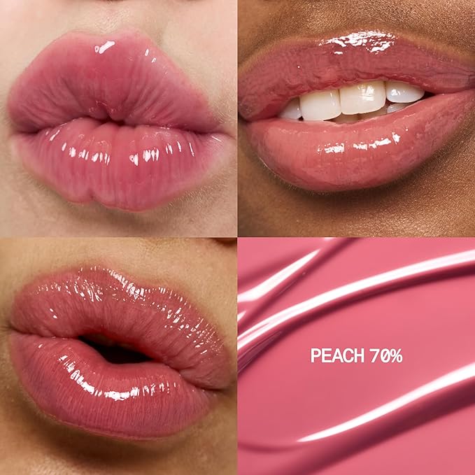 fwee 3D Voluming Gloss 70% (Rich) | Peach 70% | High Shine, Non-Sticky Lip Gloss for Makeup | Long-Lasting, Moisturizing Gel Formula | 30%, 70% Pigment Options | 5.3g