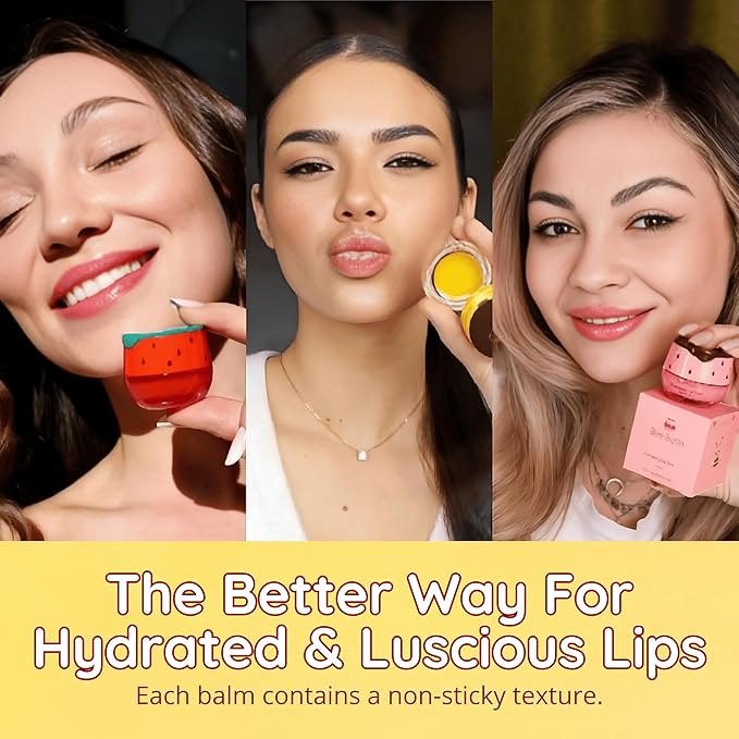 Original My Bee Balm Lip Balm – Hydrating Lip Care with Watermelon, Strawberry & Honey Pot – Moisturizing Balm for Dry, Chapped & Cracked Lips with Propolis, Honey & Vitamin E