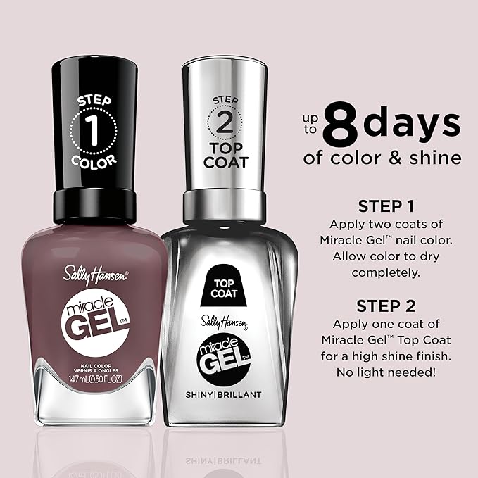 Sally Hansen Miracle Gel™, Saddle Up, Long Lasting, Gel-Like Formula, No UV Lamp Needed, Brown Nail Polish