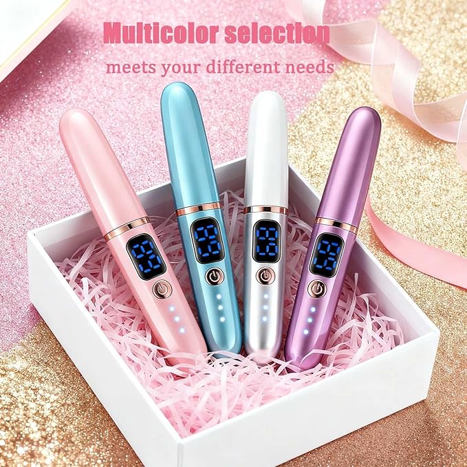 Women's Electric Heated Eyelash Curler Three Temperature Settings 24-Hour Long-Lasting Curl Rechargeable Eyelash Curler Compact Design Makeup Tool (Pink)