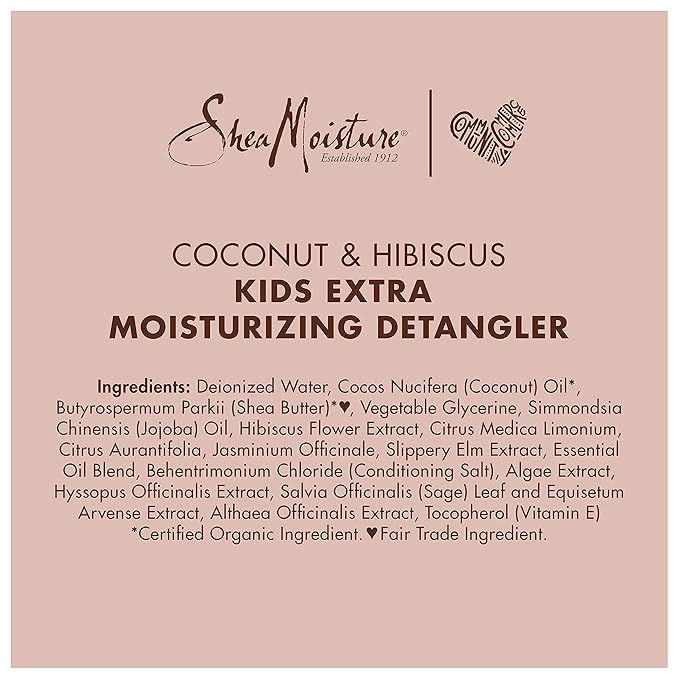 SheaMoisture Detangler Conditioner, 8 oz, Pack of 2 | Kids | Curly Hair | Coconut and Hibiscus | Extra Moisturizing