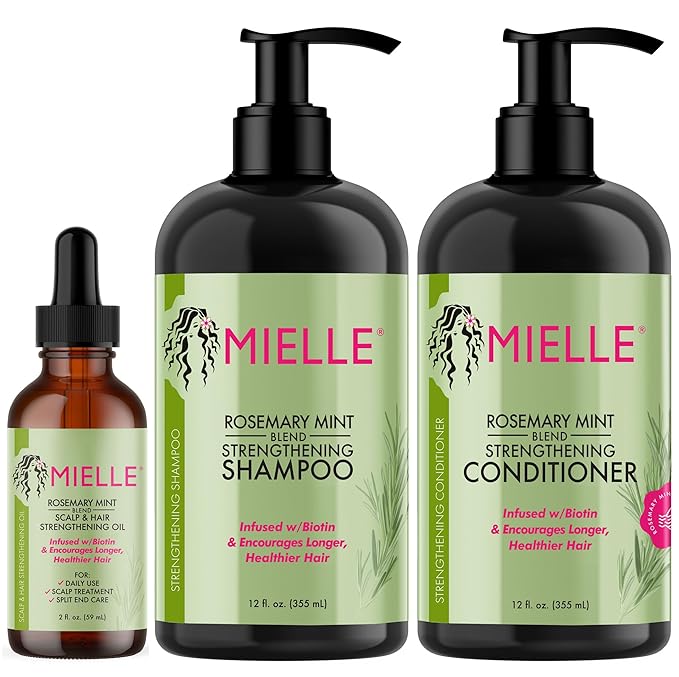 Mielle Organics Hair Strenghtening Bundle - Oil, Shampoo and Conditioner