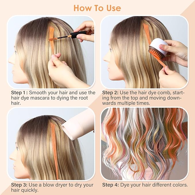 Orange Temporary Hair Chalk Color