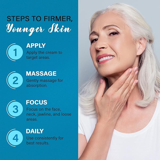 Tighten and Lift Neck Cream: Instant Face Lift Cream - 6-in-1 Anti-Aging Face Moisturizer for Anti-Wrinkle, Firm - Collagen, Retinol, Peptides & Hyaluronic Acid Neck Firming Cream for Skin Care
