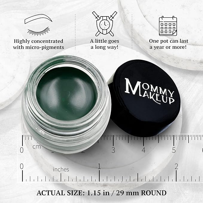 Mommy Makeup Waterproof Stay Put Gel Eyeliner Pot with Micropigments - Smudge-Proof, Long Lasting, Highly Pigmented Cream Eye Liner, 0.14 oz (Hunter)