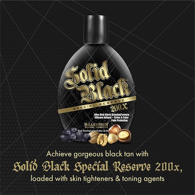 Millennium Tanning Solid Black Special Reserve 200X Tanning Lotion, 13.5 Ounces, 2-pack