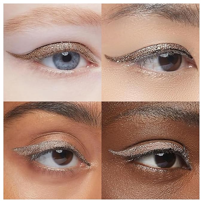 Waterproof Eyeliner - Smudge-Proof Liquid Eyeliner Pen with Precision Tip for Smooth, Long-Lasting Application - Vegan, Hypoallergenic & Gluten-Free Eye Liner - 2mL Shimmer Gold Brown