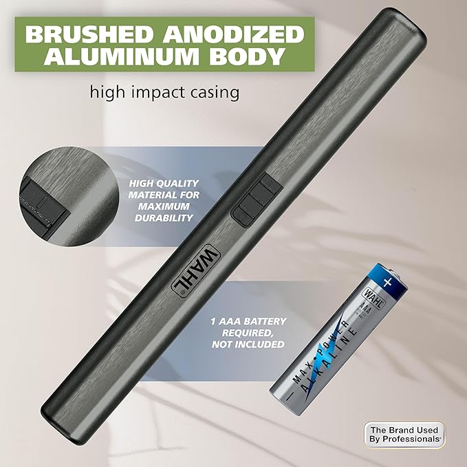 Wahl Micro Groomsman Battery Personal Trimmer for Hygienic Grooming with Rinseable, Interchangeable Heads for Eyebrows, Neckline, Nose, Ears, & Other Detailing - 05640-600