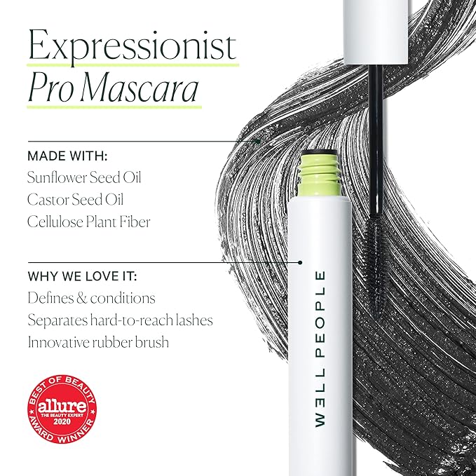Well People Expressionist Pro Mascara, Long-wear, Defining & Lengthening Mascara For Fuller-Looking Lashes, Rich Color, Vegan & Cruelty-free, Brown