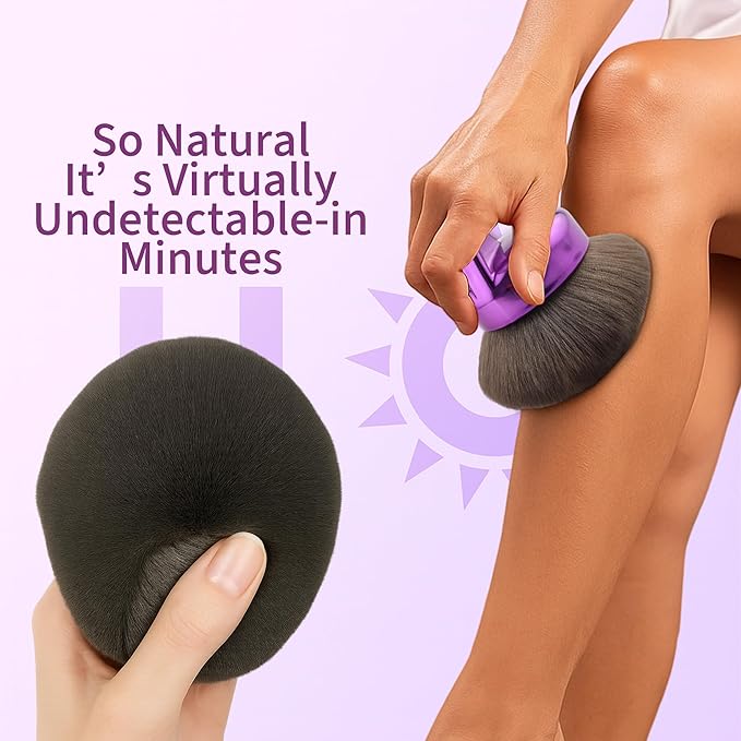 Blend & Blur Ultra Large Body Makeup Brush For Self Tanner, 5.11inch Wide-headed Kabuki Brush, Leg Makeup &Bronzer Self Tan Applicator Provides Effortless Pretty Finish, Blending Applicator- Purple