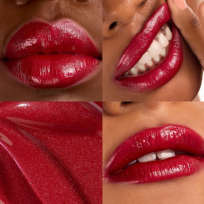 Black Radiance Cross Colours Metallic Liquid Lip, Moisture-Rich Ultra Glossy Finish, Pigment-Loaded Formula with Micro Glitter, Soft Paddle Applicator, Cruelty-Free - Vixen Red