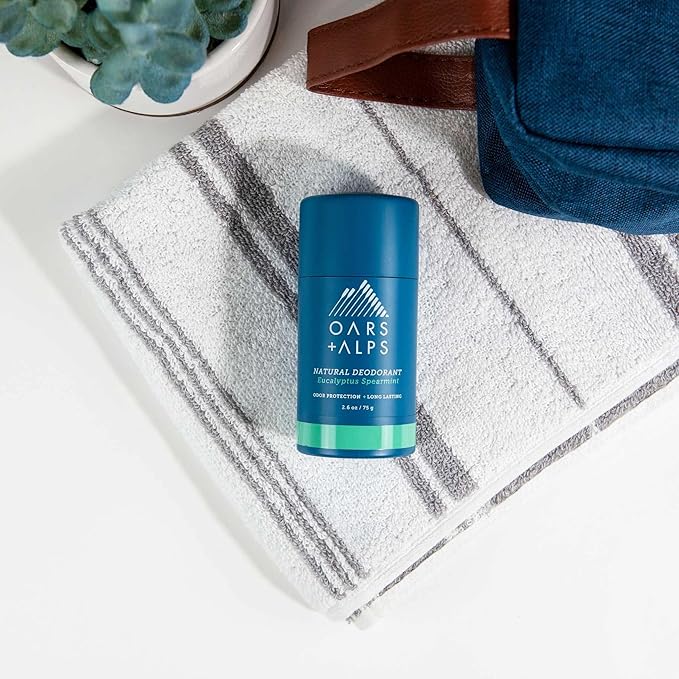 Oars + Alps Aluminum Free Deodorant for Men and Women, Dermatologist Tested and Made with Clean Ingredients, Vegan, Eucalyptus Spearmint, 1 Pack, 2.6 Oz