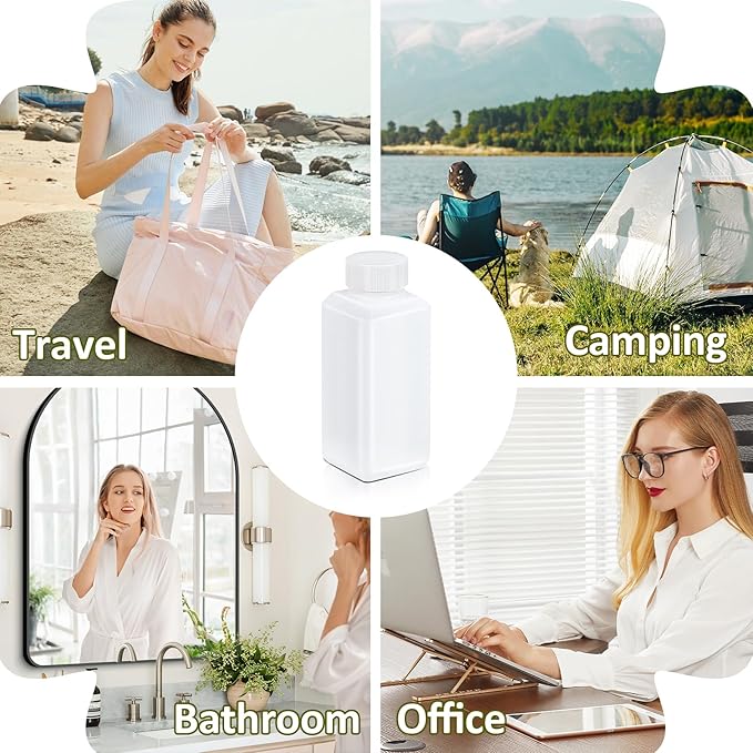 16oz/500ml Leak Proof Plastic Bottles with Caps for Liquids Sample, Reusable Small Bottles Containers for Travel, Camping and Hiking (Translucent, 6 Pcs)