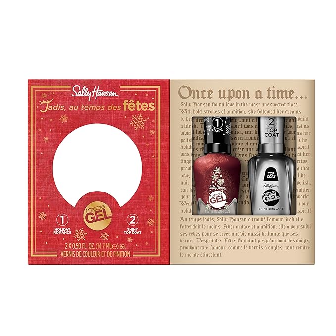 Sally Hansen Miracle Gel, Holiday Duo, Quick Dry, Long Lasting, Opaque, Shimmery Duo Pack Nail Polishes