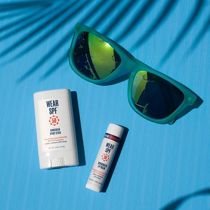 50 Sunscreen Sport Stick with Broad Spectrum SPF 50 UVA/UVB Protection, Sweat- & Water-Resistant Portable Hands-Free Stick for Face & Body, 0.5 oz.